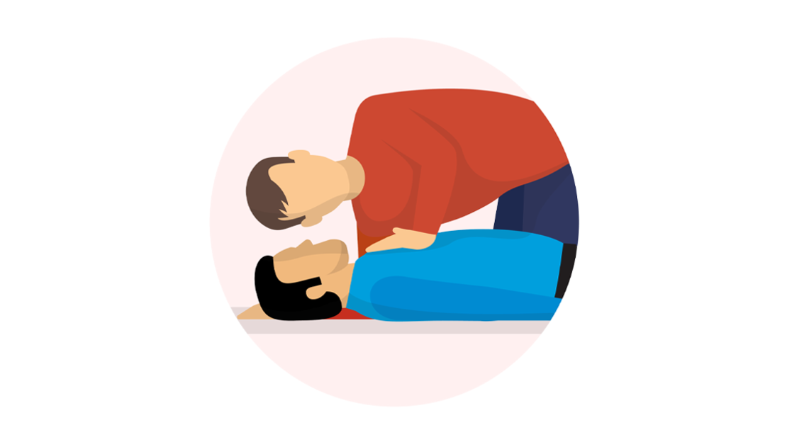 Illustration Prüfen, ob Person bewusstlos ist