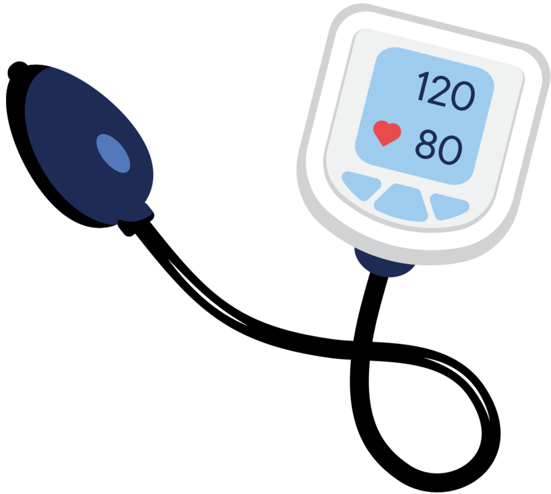 Illustration eines Blutdruck-Messgerätes